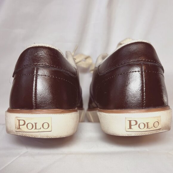 Polo Ralph Lauren Harold Men's Brown Leather Sneakers-Size 10 D-Casual-Lace up - Picture 12 of 16